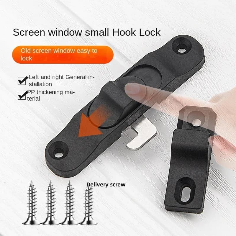 Spring Plastic Push-Pull Folding Door Window Shade Hook Lock Replacement Security Window Screen Anti Theft Plug Home Hardware