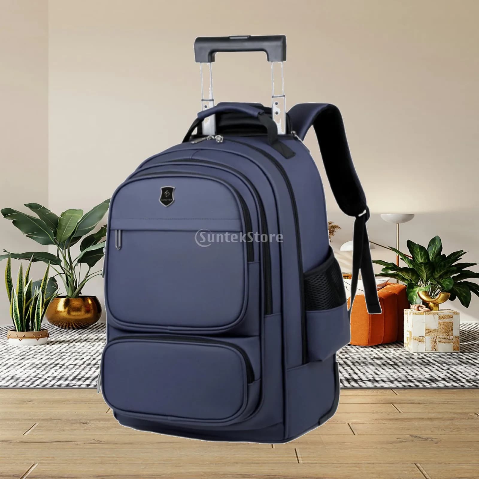 Large Capacity Rolling Backpack Rolling Bag Travel Rolling Rucksack Trolley Business Cabin Bag for Women Men Adults Travel