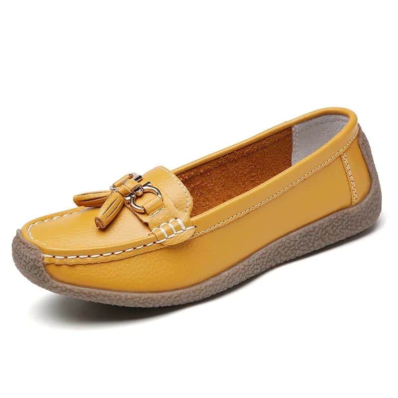 Scarpe da donna 100% in pelle bovina, nuove, taglie grandi, sneakers casual, mocassini da donna, leggere e comode, con suola spessa, alla moda, in pelle.