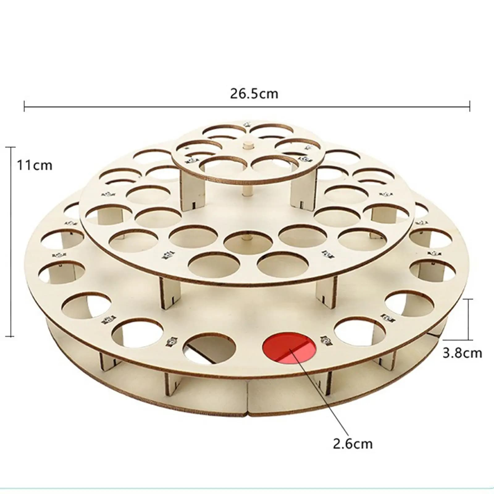 Wooden Paint Storage Rack Rotating Craft Holder Easy Assembly 48 Slots for Miniature Model Acrylics