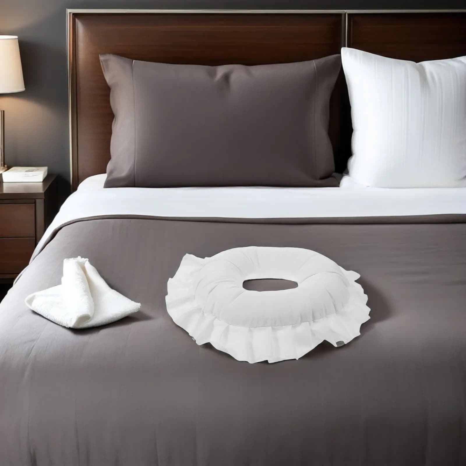 Cuscino Ergonomico Rotondo Traspirante e Delicato sulla Pelle per Lettini Spa, Letti da Massaggio e Supporto Facciale - Ideale per Trattamenti Estetici
