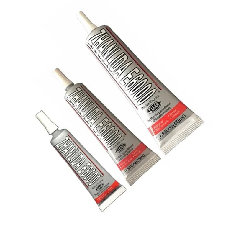 15/25/50ml E6000 Adesivo multiuso Gioielli in cristallo Colla super liquida fai da te Strumento di riparazione del vetro dello schermo del telefono Gel per unghie delle donne