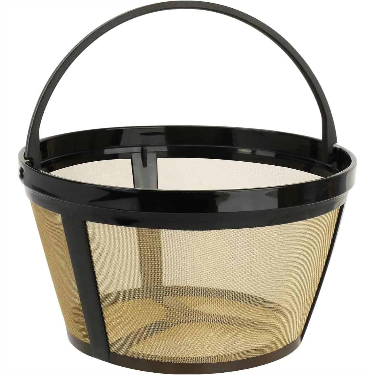 Reusable Coffee Filters 8-12 Cup for Mr. Coffee & Standard Basket Makers - Permanent Gold Tone Stainless Steel Mesh