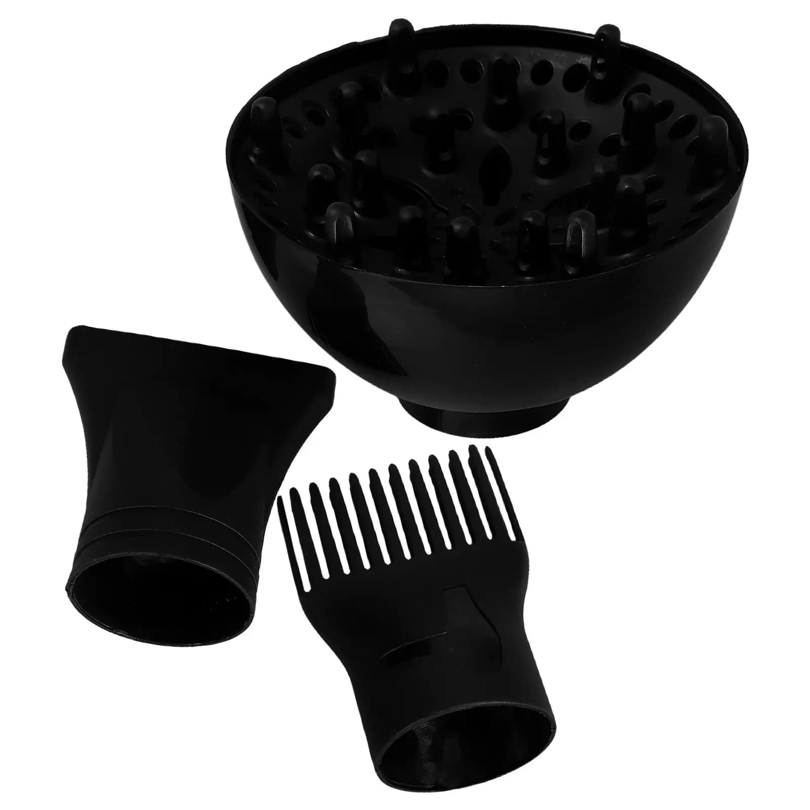 1Set Universal Hair Dryer Accessories Set Diffuser Concentrator Comb Nozzle for Quick Drying Even Heat Distribution Portable