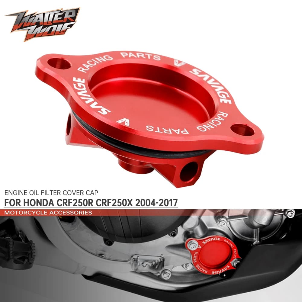 Coperchio del tappo del filtro dell'olio motore per HONDA CRF250R CRF250X CRF 250R 250X 250 R X Protezione della protezione Accessori moto Chiarezza CNC