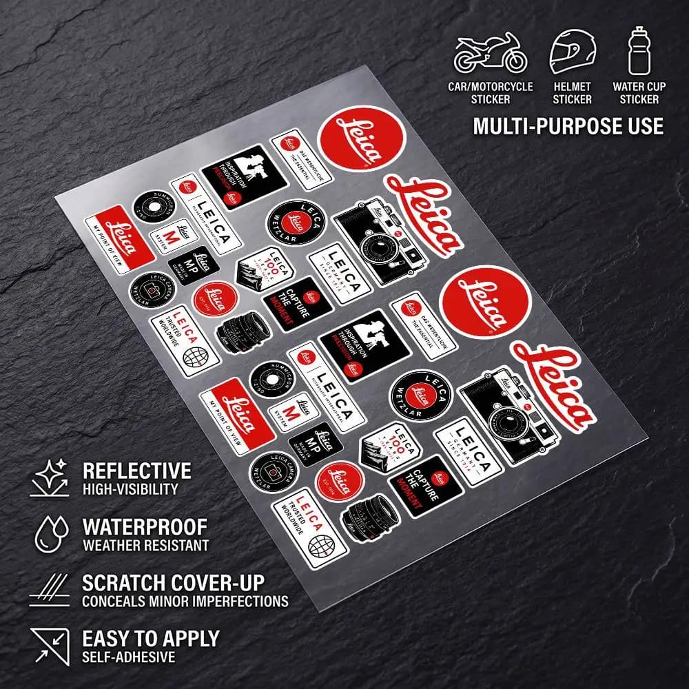 L-lEiCa-A Safety Reflective Waterproof Auto Decal Scratch Cover Stickers Universal For Bike Helmet Mug Refrigerator