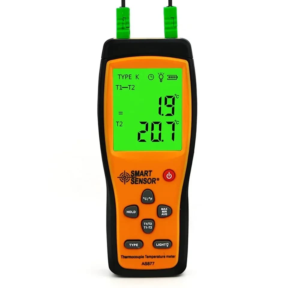 Digital Four Channel Thermocouple Thermometer Temperature Meter K Type Sensor LCD Tester Range -200-1372C Model AS877AS887