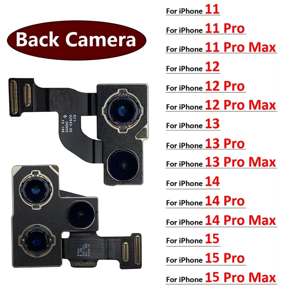 Nuovo cavo flessibile per fotocamera posteriore grande posteriore per iPhone 11 12 13 14 15 Pro Max Plus Mini parti di ricambio per fotocamera principale