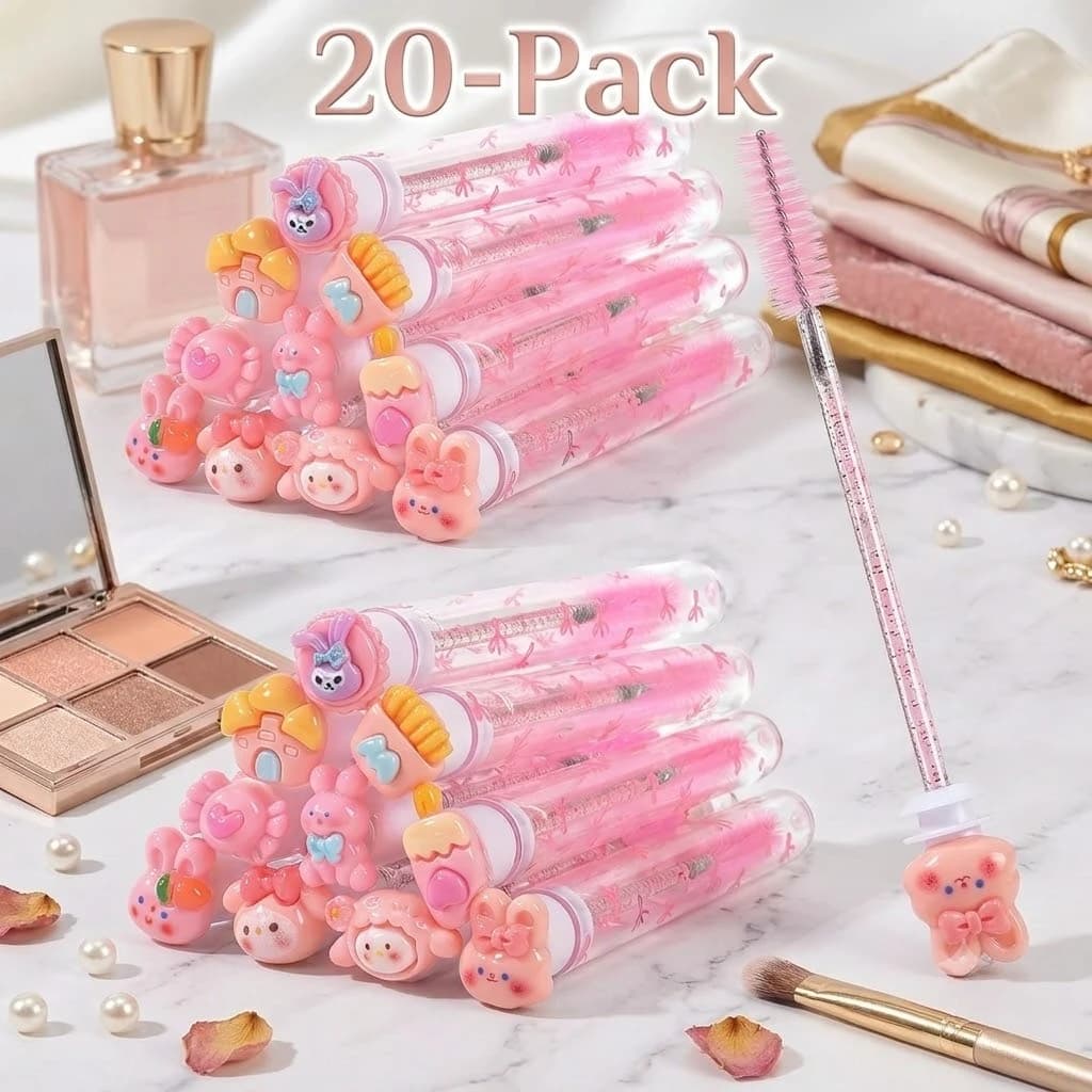 20pcs Women mascara brush, Mascara Tube Brush Set with Protective Case Makeup Brushes, Eyebrow Brush,Eyelash Comb,Random Style