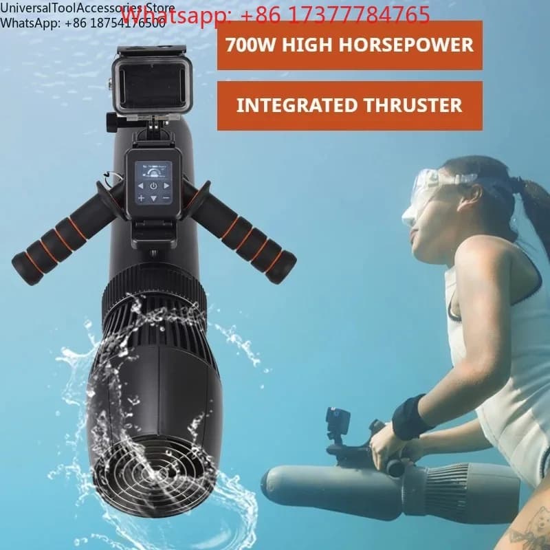Propulsore Subacqueo da 700W 10km/h, Display Remoto e Protezione Elica, Propulsore Dual-Use per SUP e Kayak per Immersioni e Snorkeling
