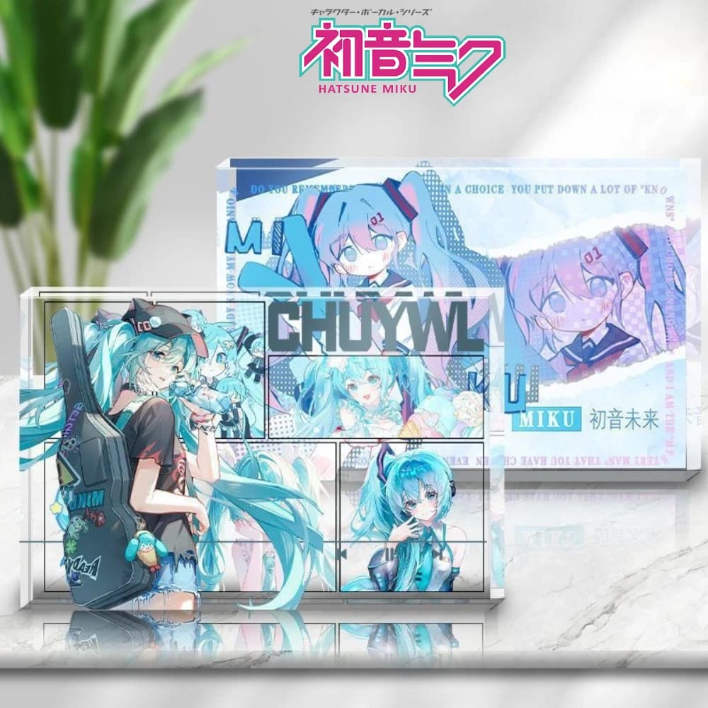 Photo Frame Hatsune Miku, Anime Ornament for Desk and Office, Acrylic Support for Exposing Photos, Fan Gift for Music