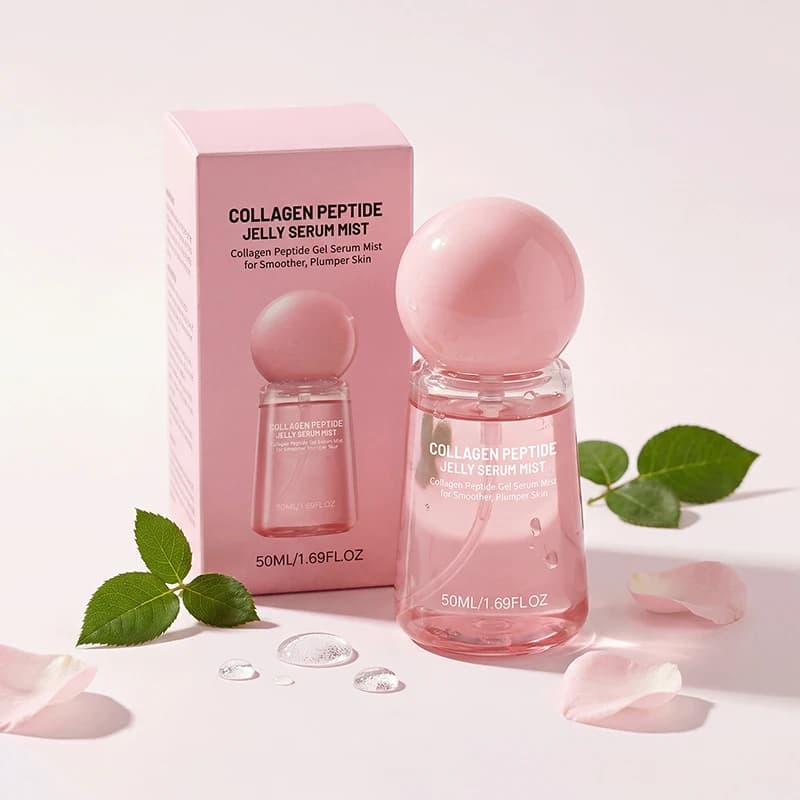 Spray Essenza in Gelatina di Peptidi di Collagene 50ml, Leviga e Idrata la Pelle del Viso, Siero Spray Idratante per la Cura del Viso
