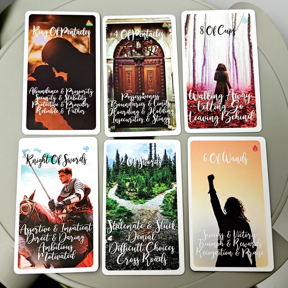 78 pezzi Twin Flame Awakened Path Tarocchi Carte con parole chiave con significato Mazzo di carte Oracle Immagine Tarocchi Carte da lettura 10.3 * 6 cm