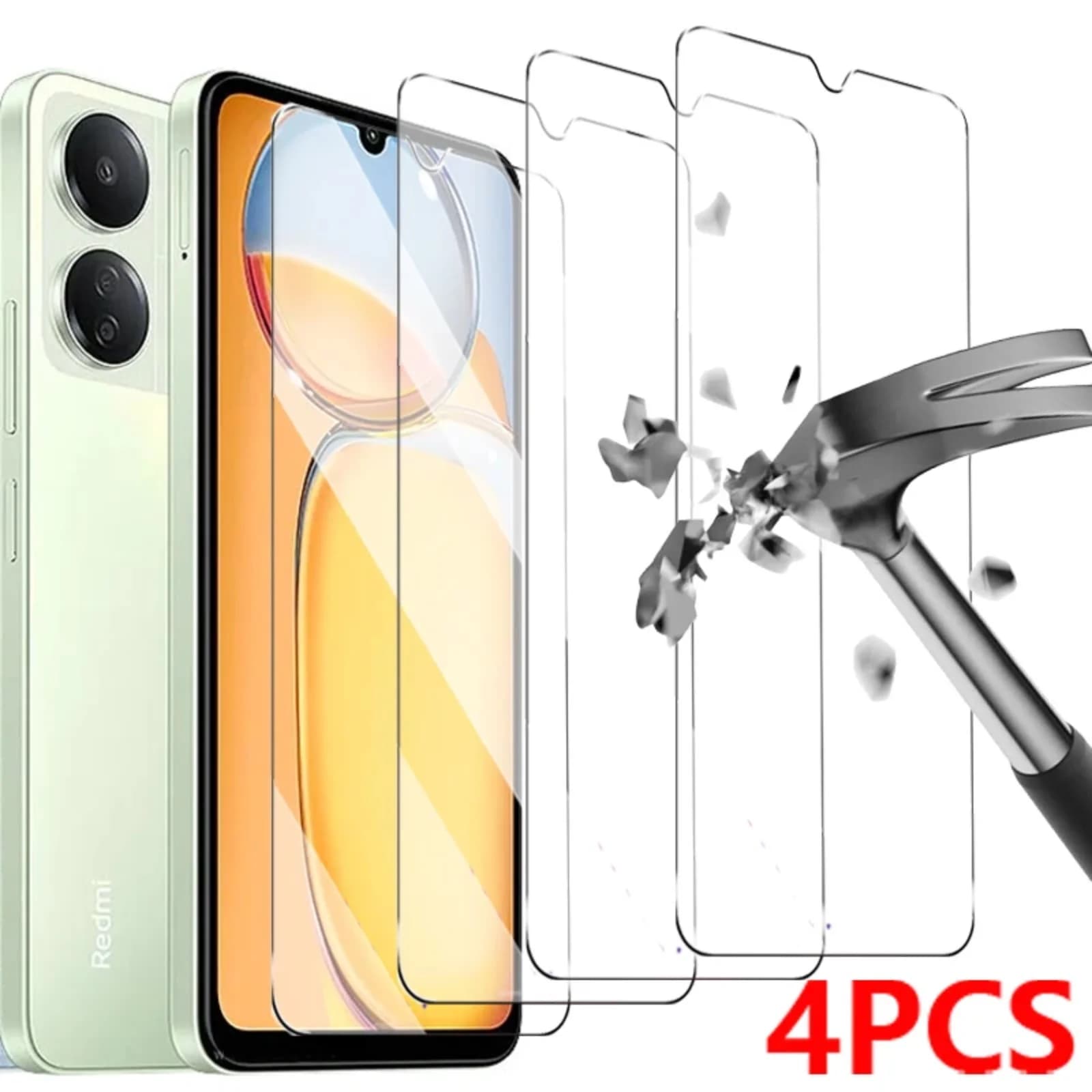 Per Xiaomi Redmi 13C /12C 2/4 pezzi Pellicola in vetro temperato HD