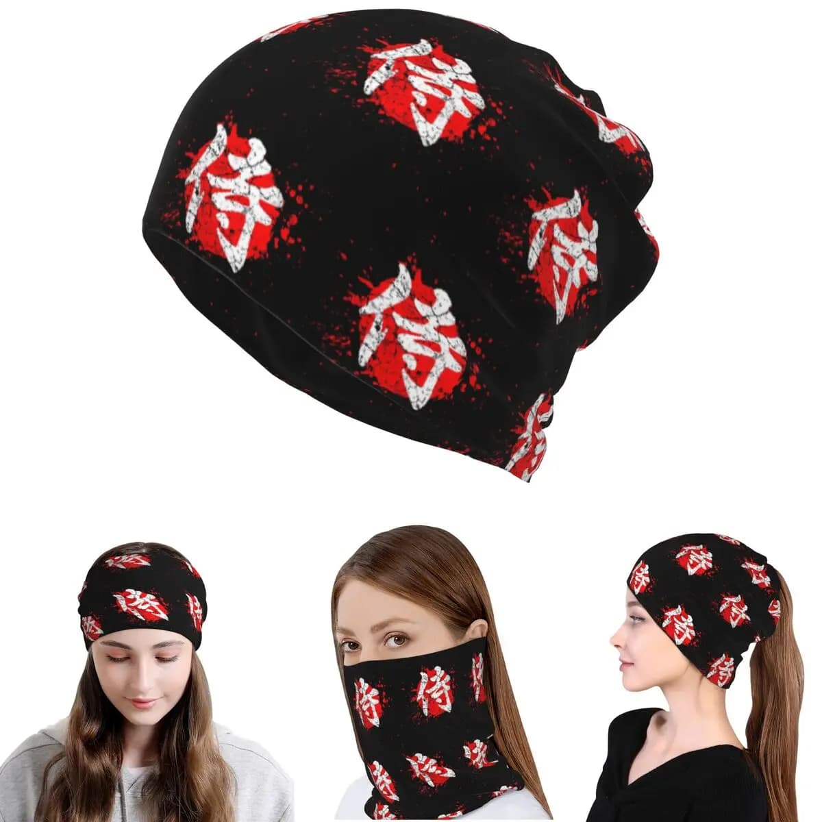 Bandana giapponese con personaggi samurai Bushido, copricollo, maschera, sciarpa, caldo berretto balaclava, cappello unisex per adulti, per tutte le stagioni
