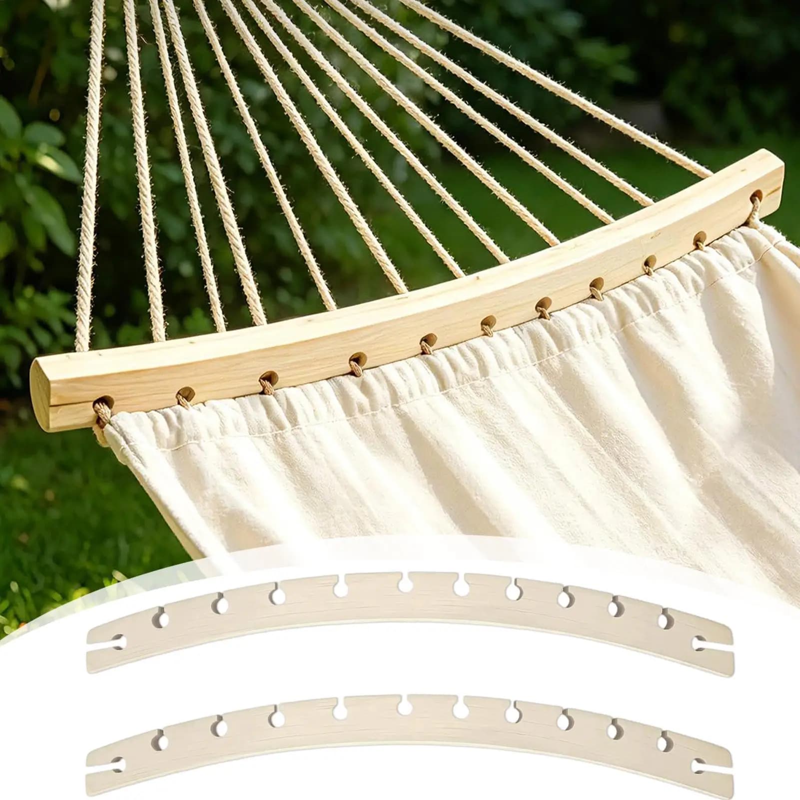 Replacement Wooden Hammock Spreader Bars 2pcs Detachable Set For Camping Backyard Patio Balcony Yard, Fit Most Hammocks