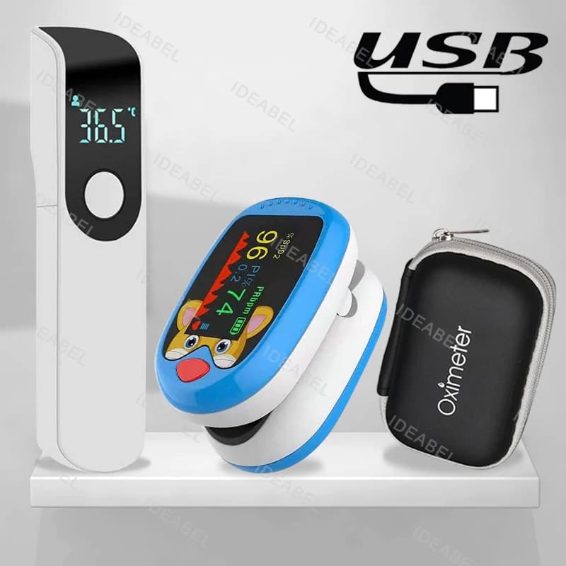 USB Pediatric Oximeter Ditus Monitor Oxygen in Children's Blood Pulse OLED Digital Oximeter Medical Thermometer Home