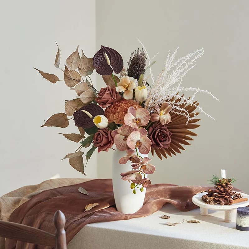 Natural retro bouquet light luxury simulation bouquet decoration potted plant ornament home decoration flower arrangement