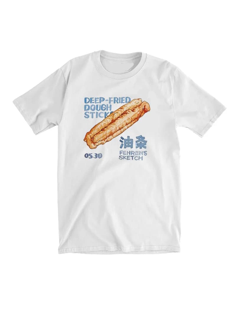 T-shirt in cotone con design originale, motivo zucca acquerello e frutta secca, creativa, casual, alla moda, estiva, girocollo.
