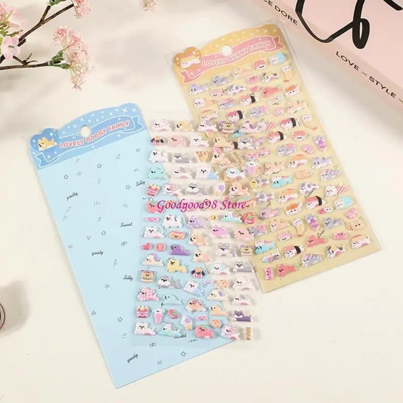 Adesivo per animali Adesivo in schiuma cartone animato per agenda per notebook con bottiglia d'acqua
