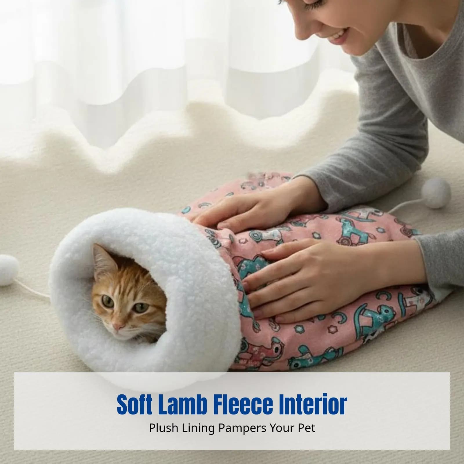 Baby bed for pets, semi-closed design, warm cot for cats and small dogs, young felines, for cold, for rest, for indoors