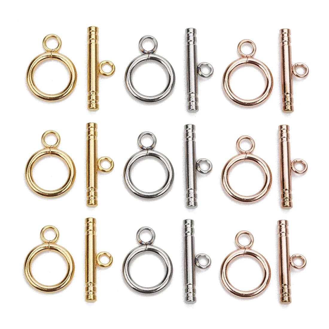 4 connettori OT fermagli in acciaio inossidabile set/lotto chiusura a levetta per gioielli che fanno collana ganci per bracciali accessori risultati