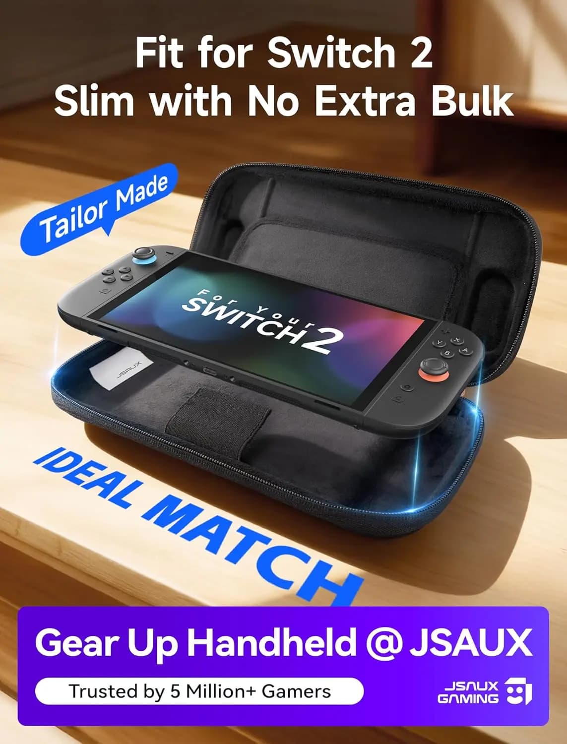 Switch 2 Case, Travel Bag Holder&Storage for Up to 12 Game Cards - Portable, Lightweight Carrying Case w/Hard Shell for Switch 2
