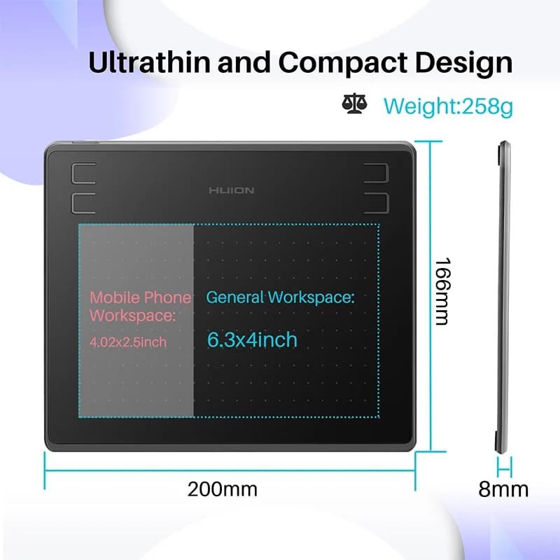 NEWProfessional Mobile Phone Support Pc Portable 8192 Levels Fashion Game Digital Pen Stylus Design Drawing Graphic Tablet