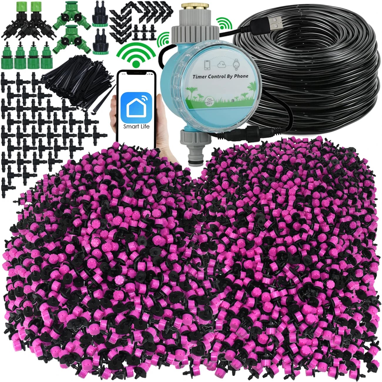 KESLA 5-50M irrigazione a goccia sistema di risparmio automatico di irrigazione Kit da 1/4 di pollice strumenti per tubi da giardino gocciolatori regolabili per serra