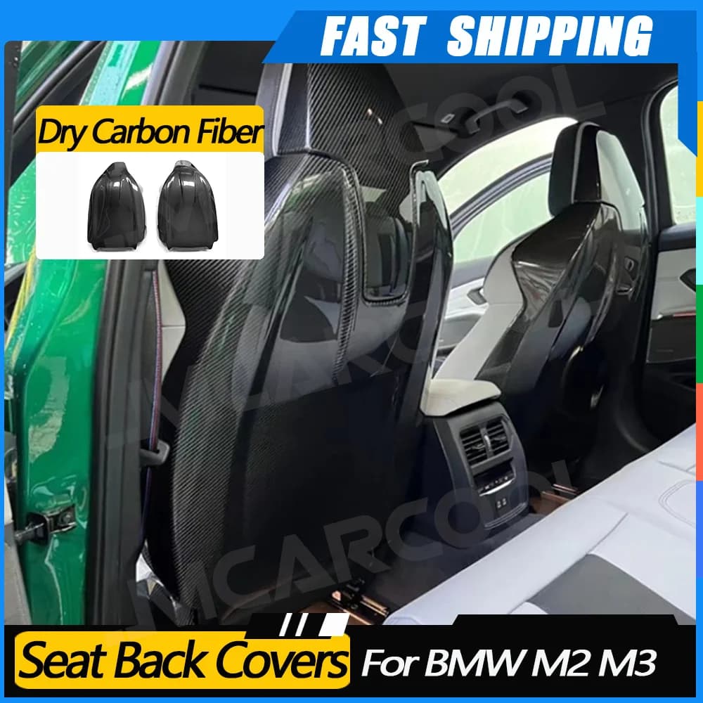 JMCARCOOL 1/2PCS Fibra di Carbonio Secco Per BMW M2 M3 M4 M8 X3M X4M G80 G82 F97 F98 2019-2024 Seggiolino Auto Posteriore Coperture Trim Bodykits