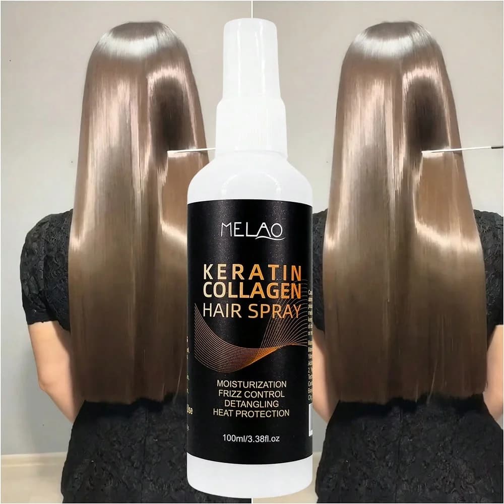 MELAO Hair Spray collagen and keratin - Rinsing balm repairer and strengthening with thermal protection for damaged hair