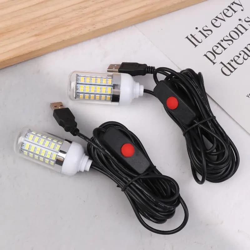 4 Color Underwater Light for Fishing, LED Light USB 5V IP68, Lamp Attractive for Fish, Shrimps, Calamari and Krill