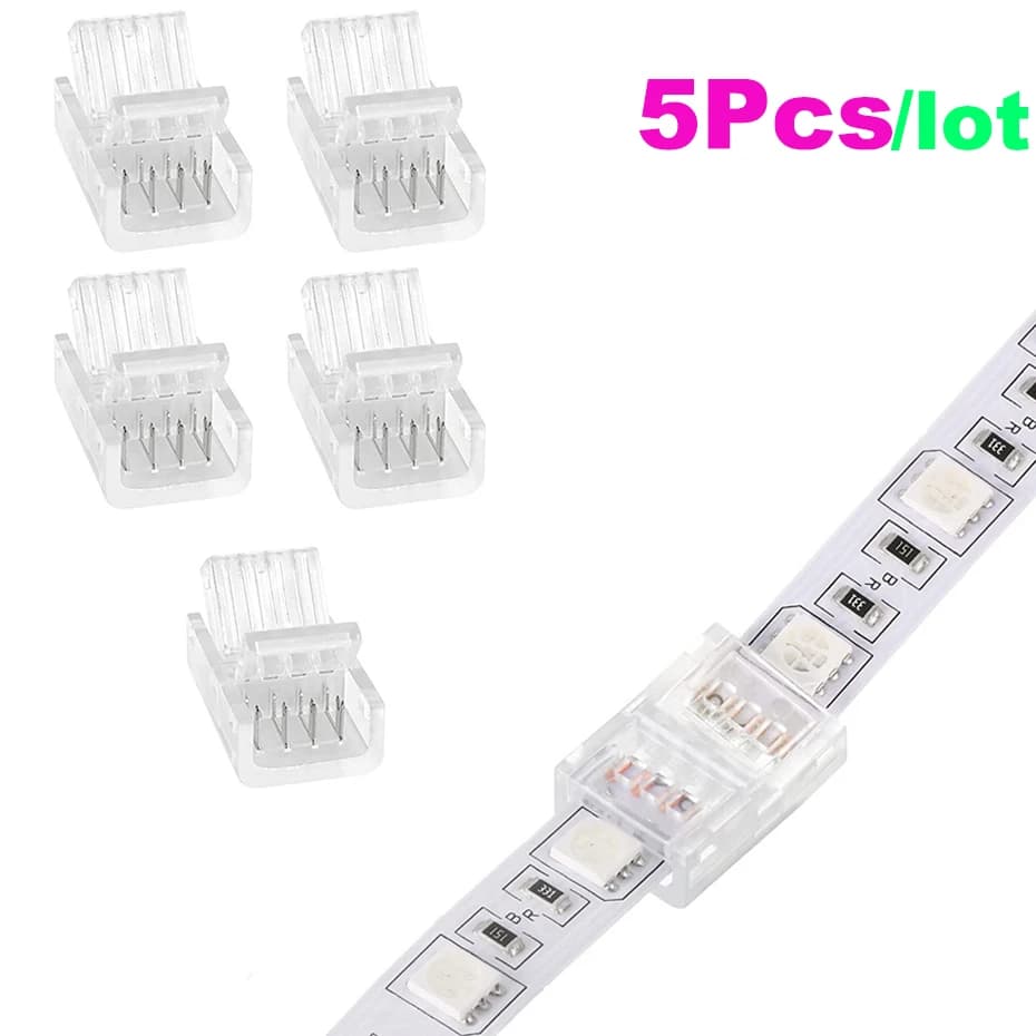 Striscia LED a filo o connettore a striscia 2 pin 3 pin 4 pin 8 mm 10 mm impermeabile per nastro luminoso SMD 5050 clip senza fili adattatore senza saldatura
