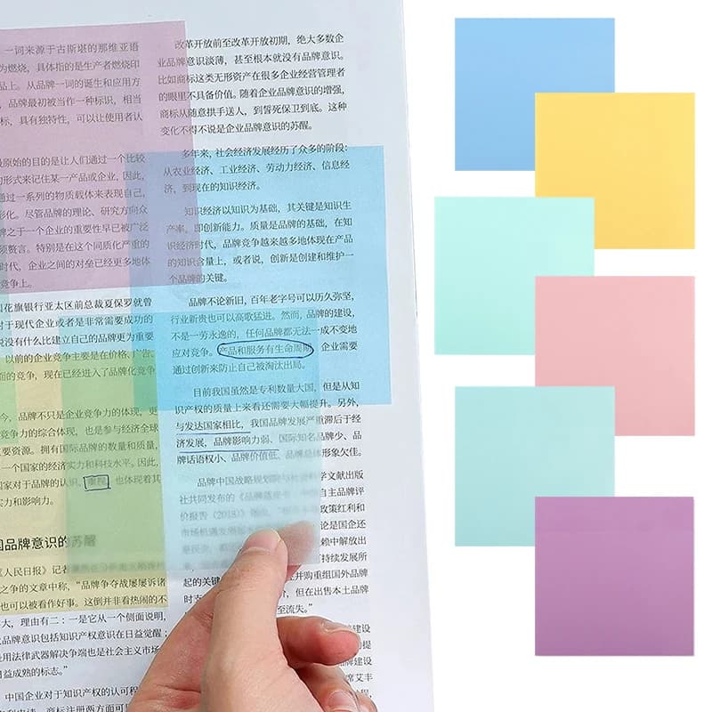 (Confezione da 4) 50 pastiglie/confezione trasparente 3x3 pollici postato blocco Note appiccicoso blocchi per appunti Posits cancelleria per la scuola forniture per ufficio