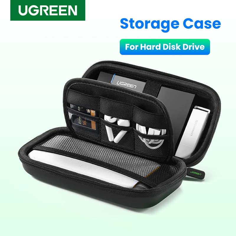 Custodia per disco rigido UGREEN per disco rigido esterno da 2,5 pollici Scatola portatile HDD SSD per custodia da viaggio Power Bank