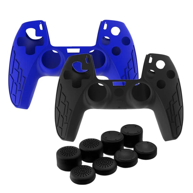 Custodia Protettiva in Silicone Antiscivolo per Controller PS5 Playstation 5 con 8 Grip per Thumb Stick e Set di Accessori