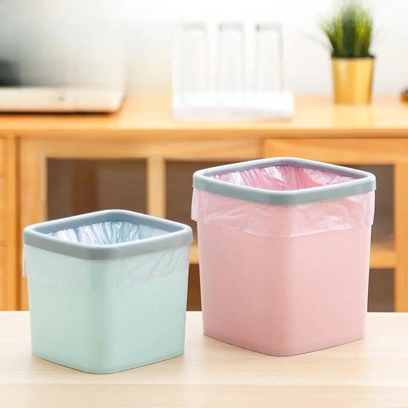 Desktop Trash Can for Living Room Bedroom Waste Paper Basket Storage Box Household Garbage Bin Long Cylinder Shape