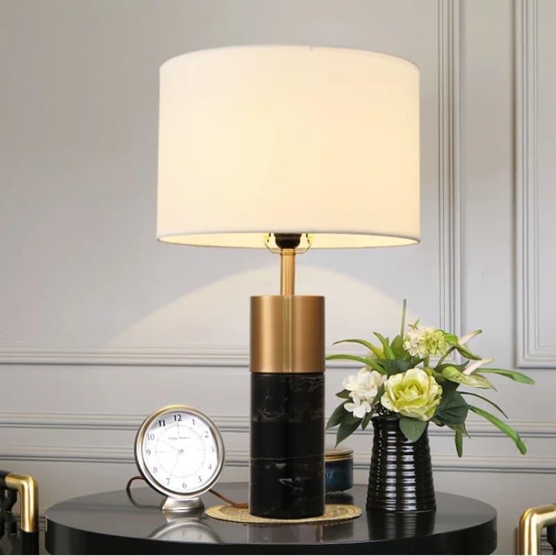 Lampada da Tavolo in Marmo di Alta Qualità, Luce da Scrivania di Lusso, Lampada da Comodino Personalizzata, Lampada da Tavolo Retrò per Decorazione Camera da Letto