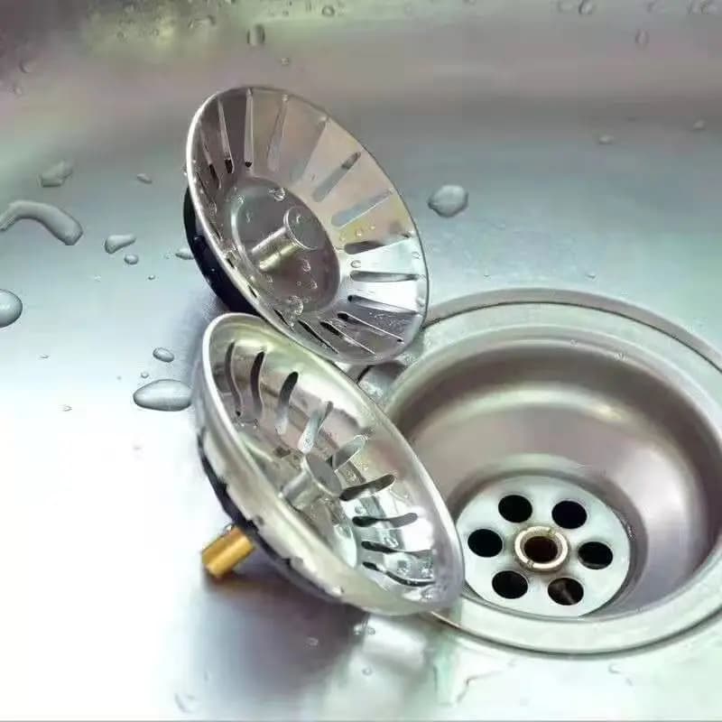 Set di 4 Filtri per Lavello in Acciaio Inox 80/82/84mm, Cestello Scolapiatti per Lavello da Cucina, Tappo Filtro per Scarico