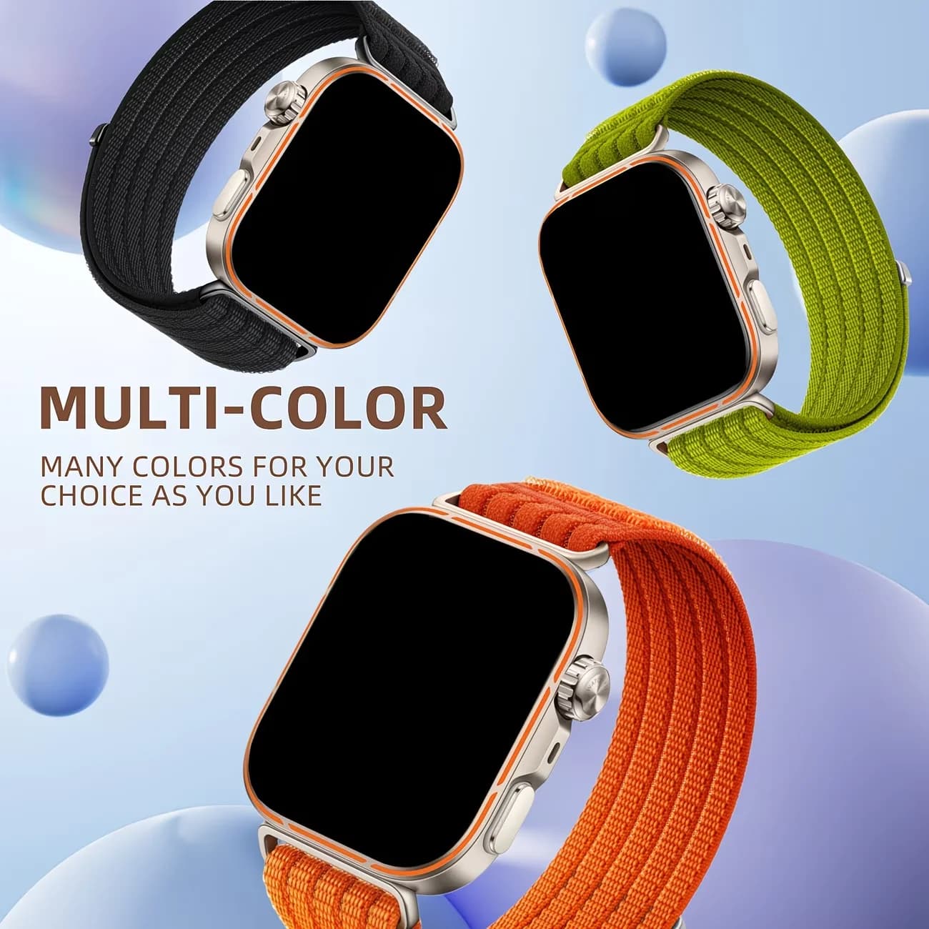 3pcs nylon Velcro straps for Huawei Fit 5/5 Pro, also fits Fit 3/4/4 Pro. Multi-color, comfy for sports/business, quick-releas