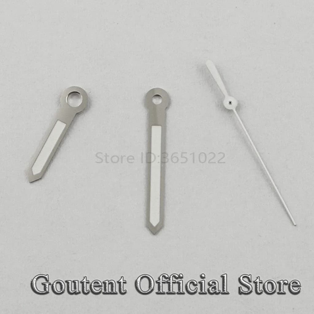 Goutent Lancette dell'orologio bianche argento Lancette luminose verdi adatte al movimento NH35 NH36 ETA 2824 2836 Miyota 8200 8205 821A 8215