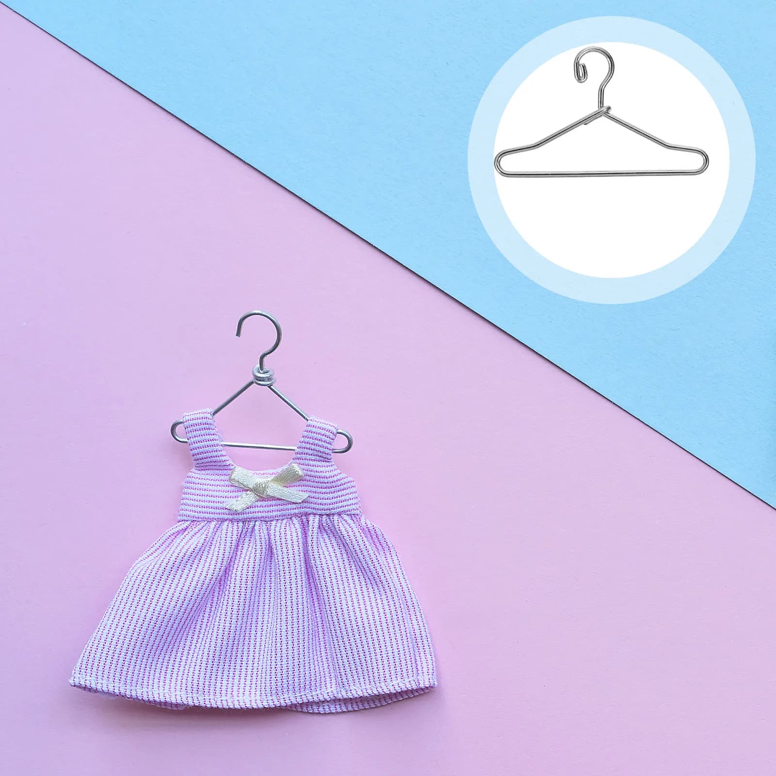 50 Pezzi Mini Appendiabiti in Metallo, Piccolo Organizzatore per Vestiti, Espositore per Abbigliamento per Cameretta Bambini