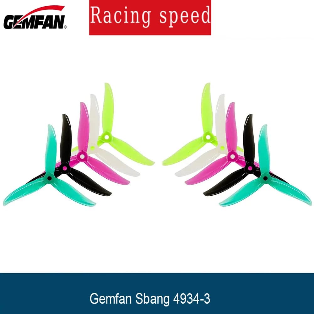8 pz/4 paia Gemfan SBANG 4934 4.9X3.4X3 Elica PC a 3 pale CW CCW SBANG Puntelli per FPV Freestyle 5 pollici Droni Juicy Sbang FAI DA TE