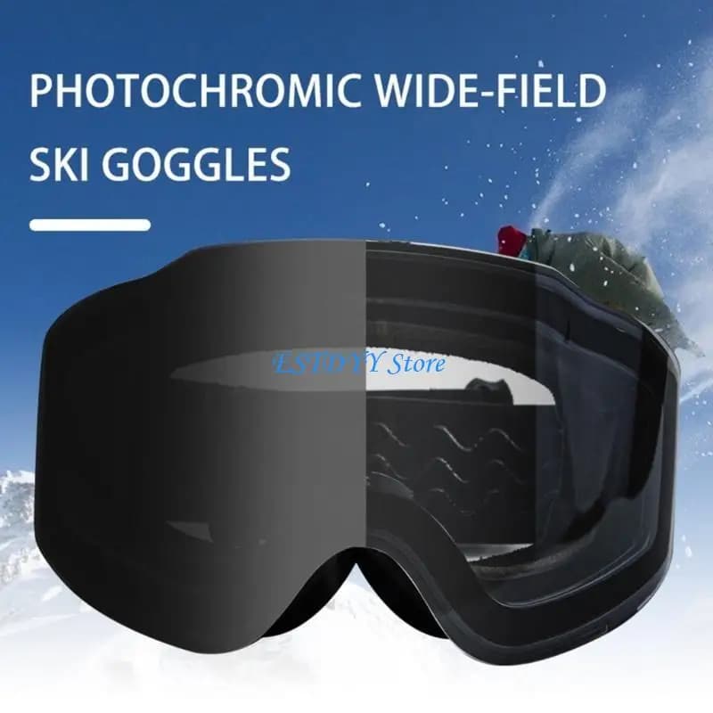 G6DE Ski Goggles Anti-fog Skiing Snowboarding Goggles with UV Protections Double Lens