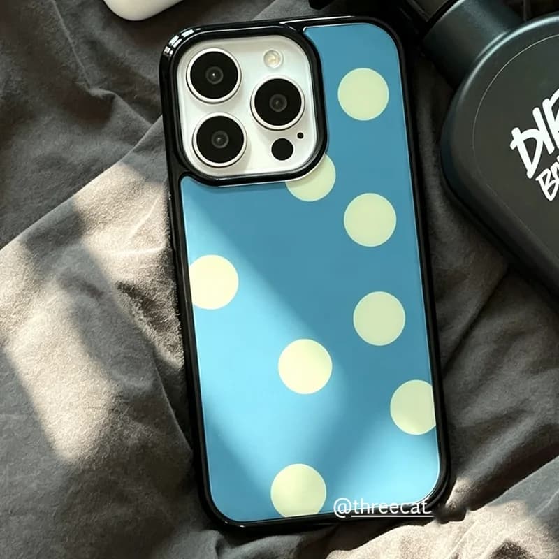 Gentle Girl Lake Bblue Mmilk Yellow Big Polka Dots Phone Case For iPhone 17 AIR 16 15 14 13 12 11 PRO MAX 7 8 PLUS Cover