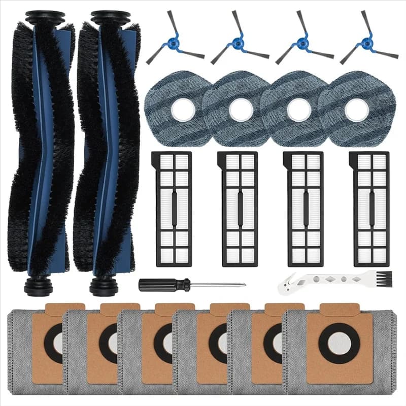 Kit di accessori per aspirapolvere robot FGGS per Eufy X10 Pro Omni-Main, spazzola laterale, filtro Hepa, sacchetti per la polvere in tessuto, inclusi