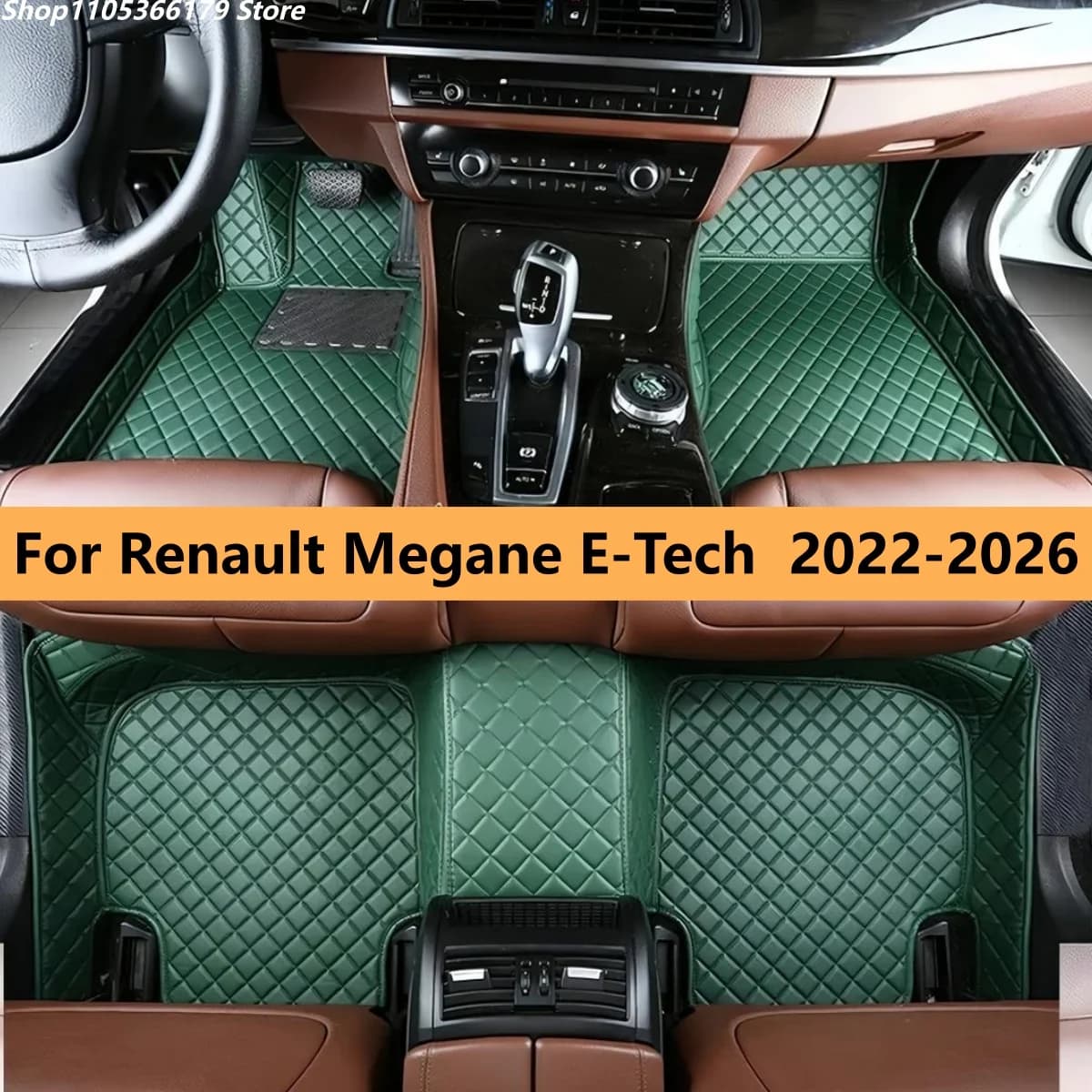Tappetini per Auto 100% Compatibili con Renault Megane E-Tech 2022 2023 2024 2025 2026, Set Completo di Tappeti in Pelle per Auto
