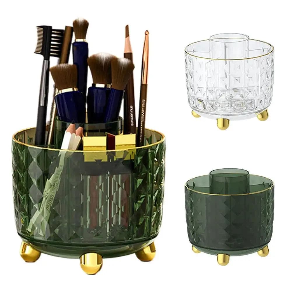 Rotating Makeup Brush Storage Tube Dust-proof Cosmetic Organizer Desktop Lipstick Eyebrow Pencil Eye Shadow Holder Shelf