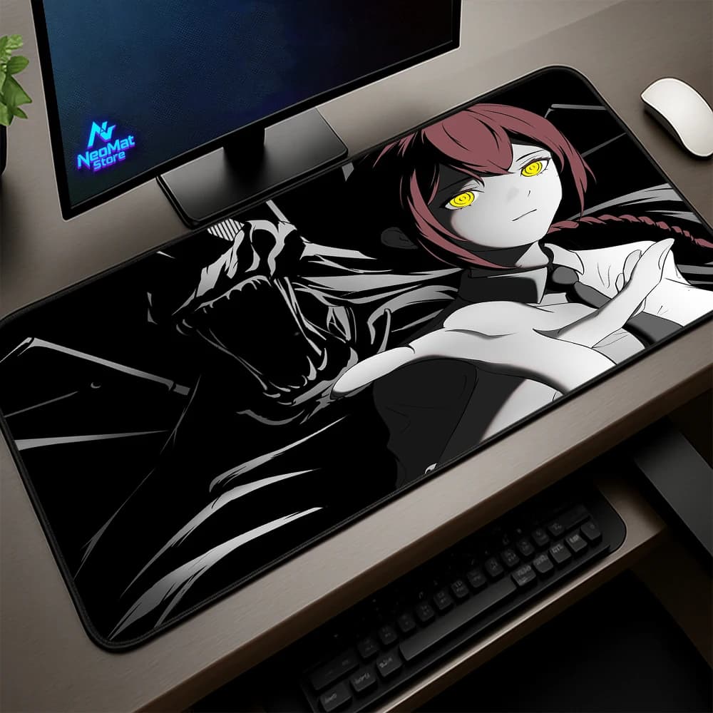 Motosega Uomo Makima Mauspad Xxl Accessori per PC Tappetino da scrivania da gioco Tappetino per mouse nero Tappetino per mouse Anime Tappetino per mouse 1200 Tappetini per dimensioni personalizzate