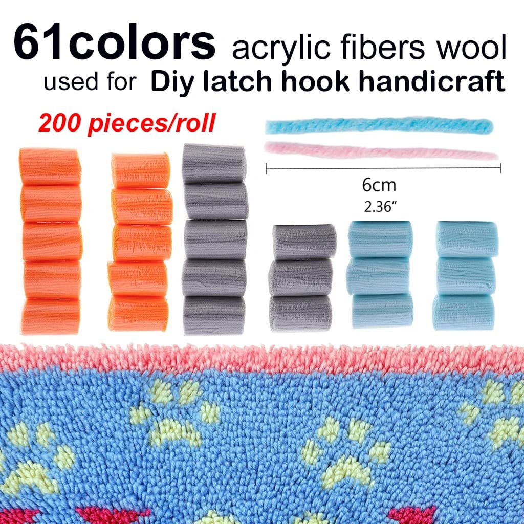 Kit gancio di chiusura accessorio filati filati realizzazione federe coperte tappeto cucito lana fai da te per kit pacchetto materiale 61 arazzo a colori